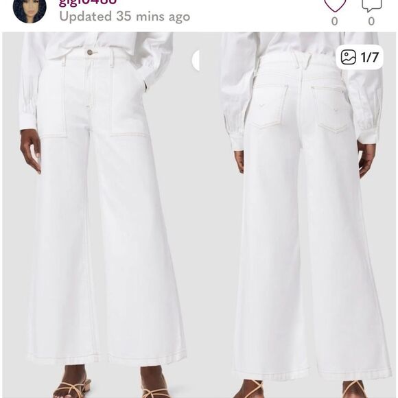 Hudson Jodie White Wide Leg Trouser Jeans sz 26 NWT - Picture 1 of 10